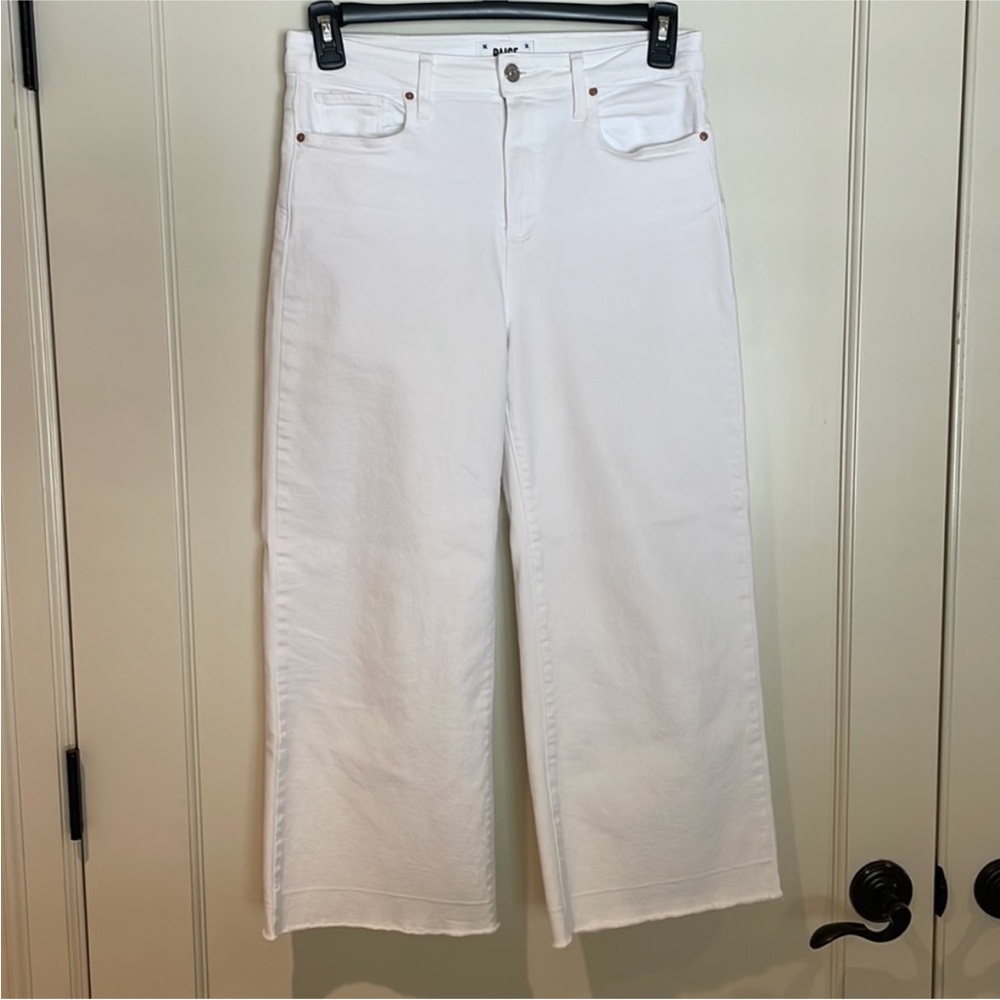 Paige Anessa white wide leg jeans cropped - Picture 8 of 8